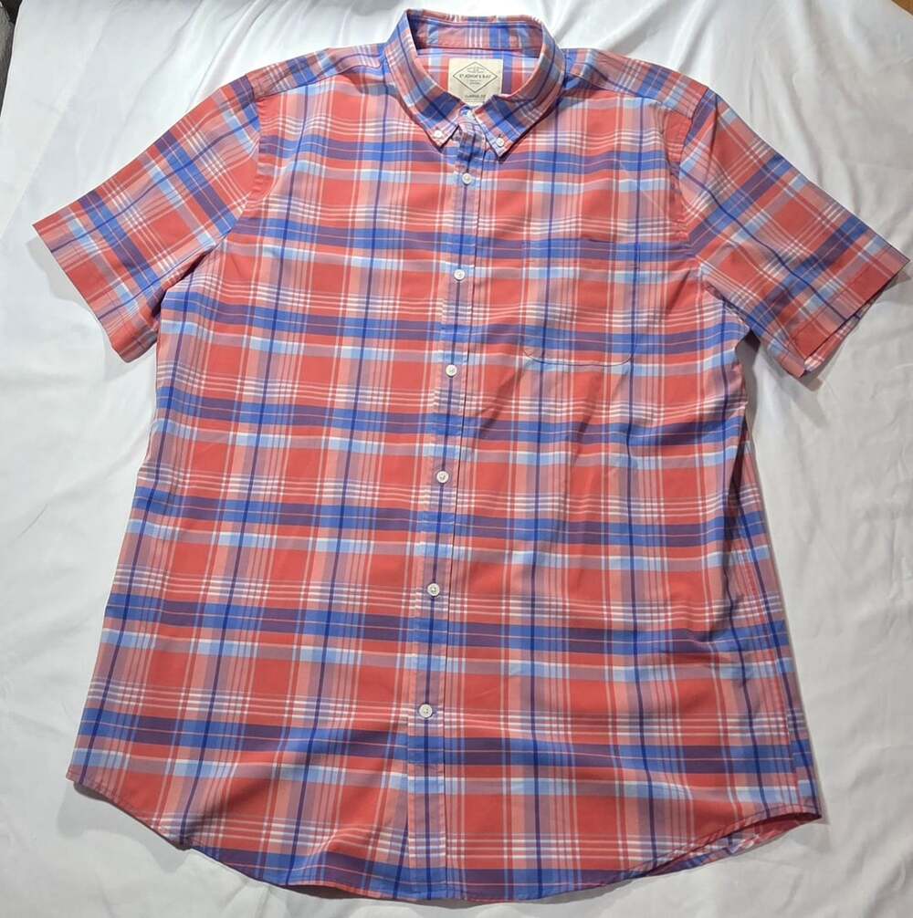 St. John's Bay Plaid Short-Sleeve Button-Down Shirt